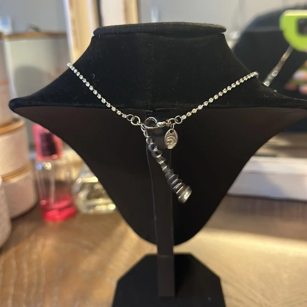 Charming Charlie silver diamond costume necklace